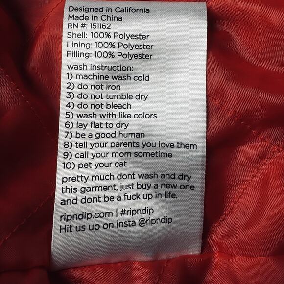 Ripndip Ignite Black Sherpa Jacket XL Pockets Red Lined Kitty Cat Flame Full Zip - Picture 9 of 10